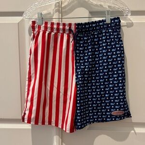 Vineyard Vines Red and Blue Kids Swim Trunks